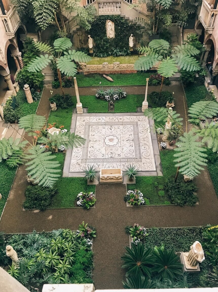The Isabella Stewart Gardener Museum is a unique Boston landmark with a greenhouse and indoor courtyard.