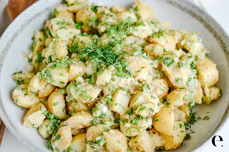 Healthy Potato Salad with Dill & Chives (No-Mayo)