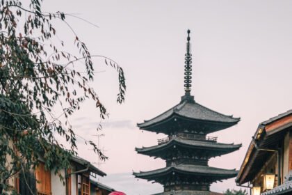 Traditional temple scenery in Kyoto Japan