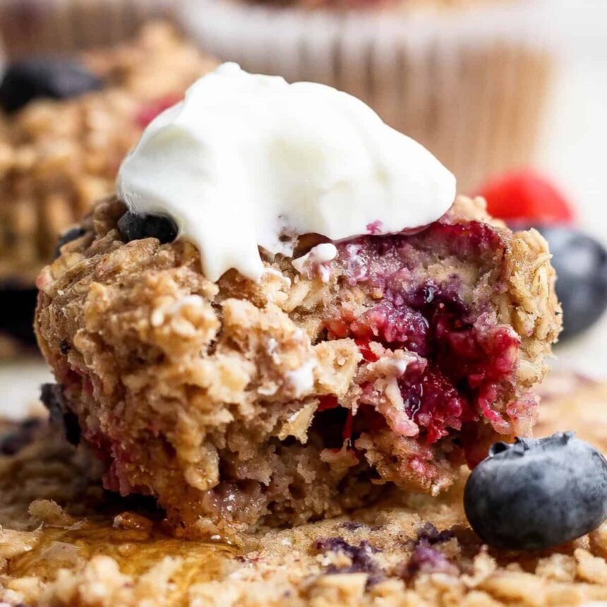 Triple Berry Baked Oatmeal Cups