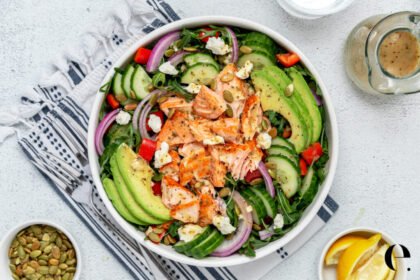 Greek Salmon Salad Bowl | Elizabeth Rider