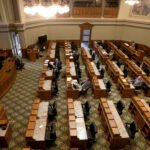 An overhead photo of a legislature.