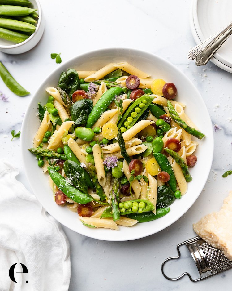 Pasta Primavera with Peas, Asparagus & Fava Beans
