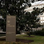 A photo of the exterior of the Theodore Roosevelt Federal Building, headquarters of the U.S. Office of Personnel Management.