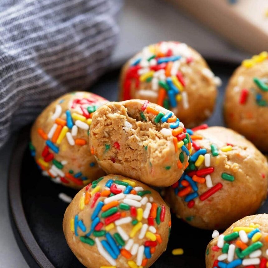 Birthday Cake Protein Balls (No Food Processor!)