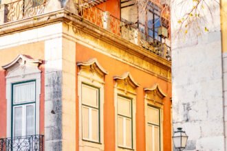 Colorful buildings in Lisbon Portugal