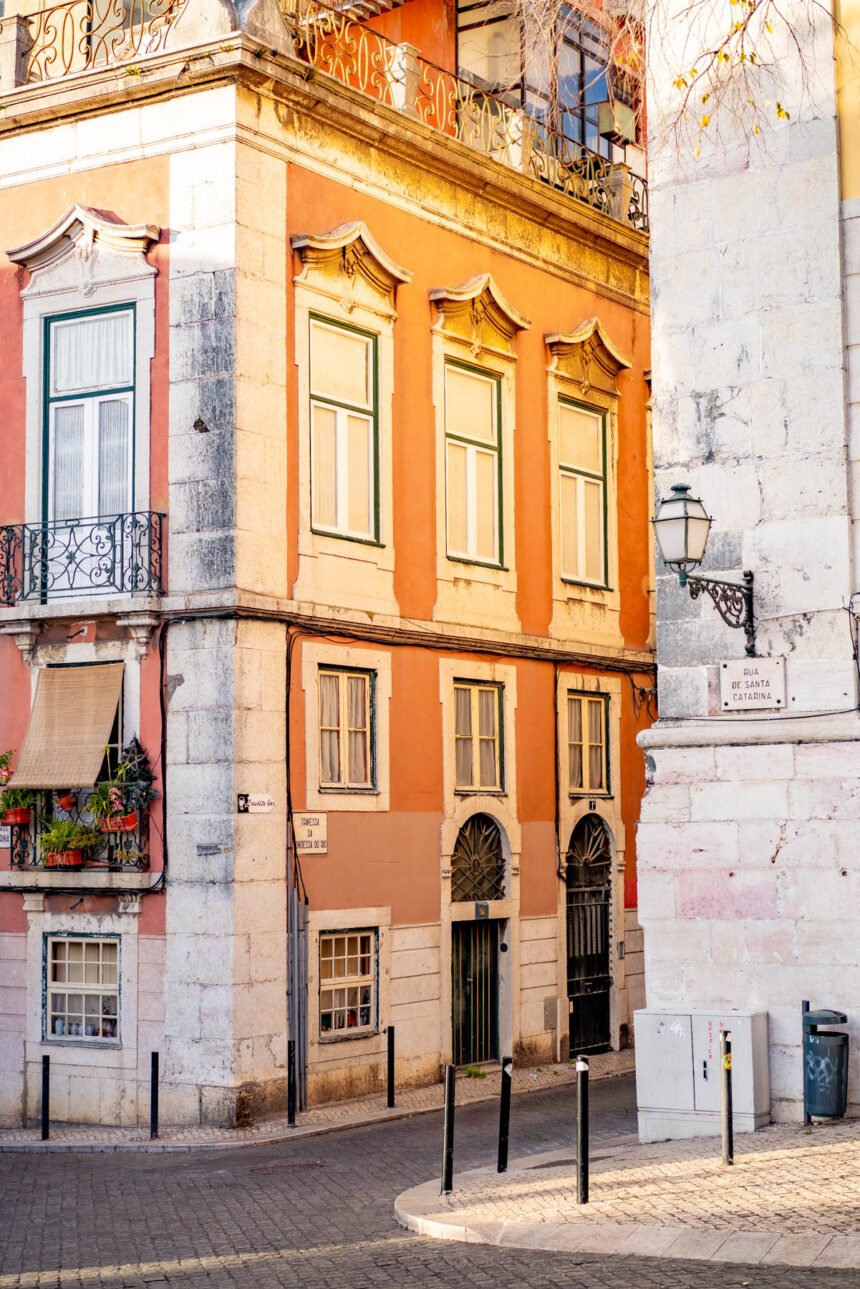Colorful buildings in Lisbon Portugal