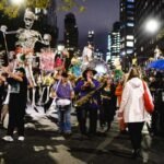 the crowd at the village halloween parade in nyc