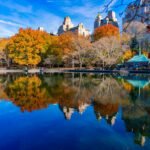 Stunning fall foliage reflections in Central Park
