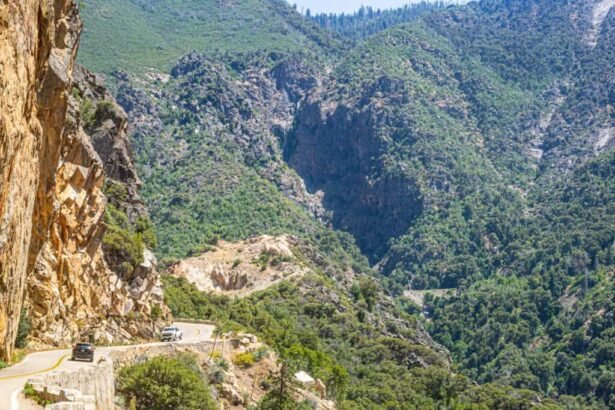 cars driving on kings canyon scemic byway