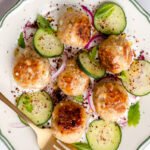 Greek Chicken Meatballs with Garlic Yogurt Sauce